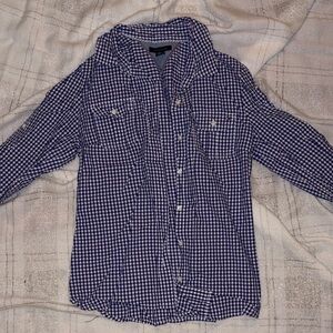 Tommy Hilfiger Navy Checkered Casual Shirt